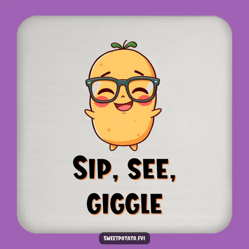 Funny Sweet Potato Giggles Coaster - Smart Spud Protection, Decor Gift!