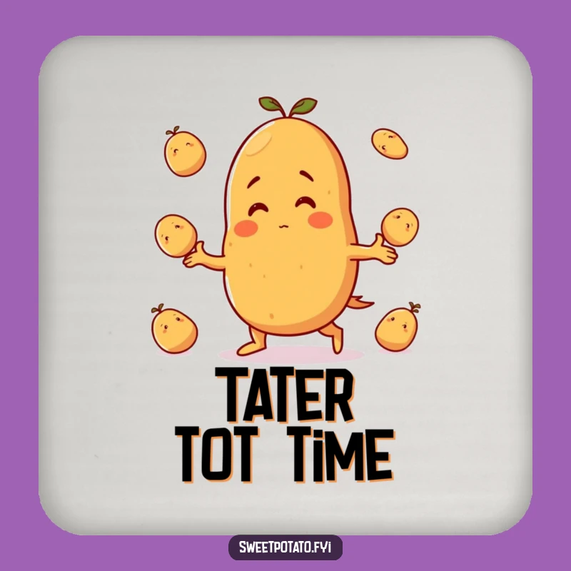 Funny Sweet Potato Juggling Coaster - Small Humorous Gift for Tables