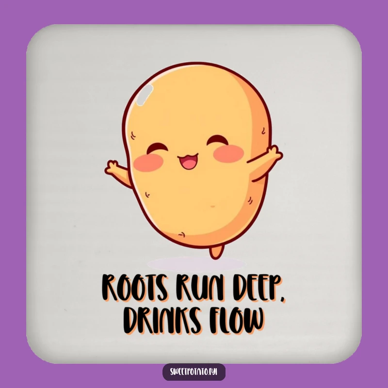 Funny Sweet Potato Jump Drink Coaster: Protect Surfaces With Spud Fun!
