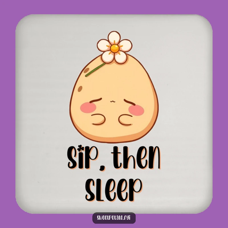 Funny Sweet Potato Nap Coaster: Protect Surfaces with a Snoozing Spud, Gift Set