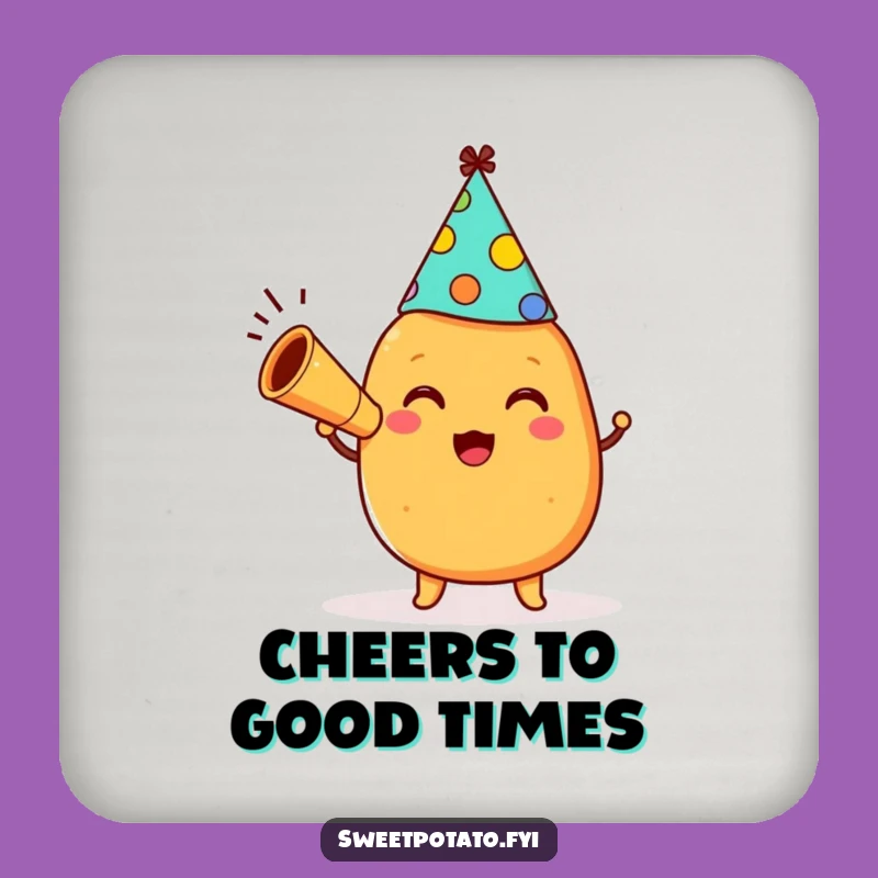 Funny Sweet Potato Party Coaster - Protect Surfaces with Festive Fun