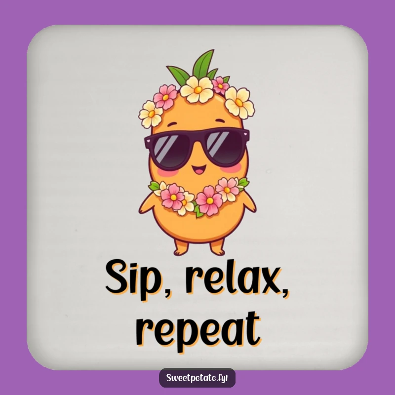 Funny Vacation Sweet Potato Coaster - Small Humorous Gift for Tables