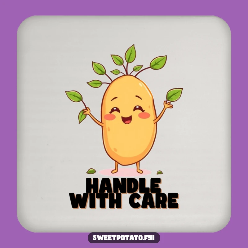 Funny Sweet Potato Juggling Leaves Coaster - Protect Surfaces with Style