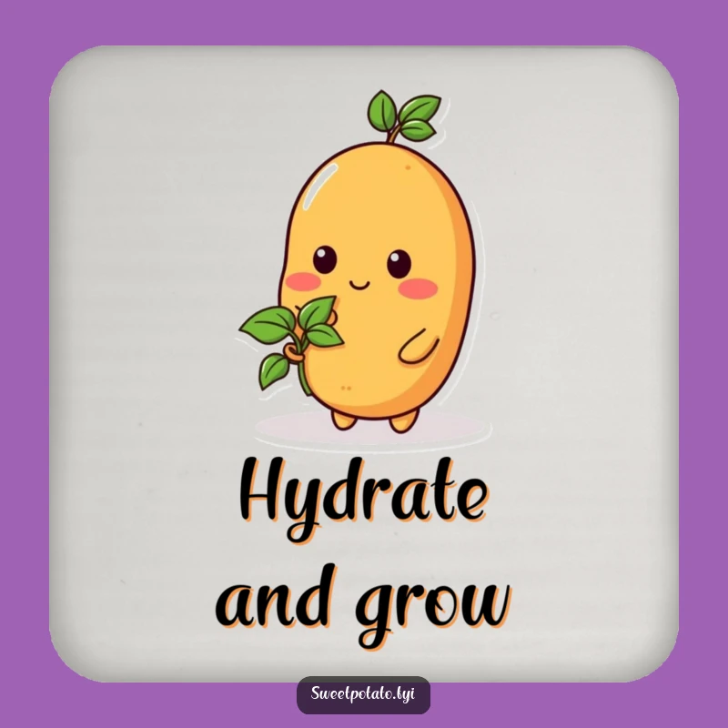 Funny Sprout Sweet Potato Coasters - Protect Surfaces with Growing Charm!