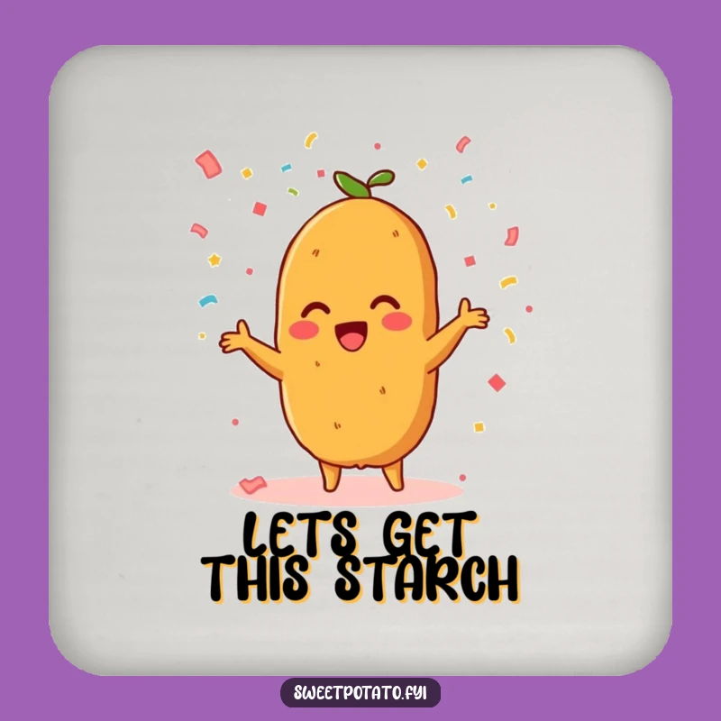 Funny Sweet Potato Confetti Coaster Set - Vegetable Party Drink Gift