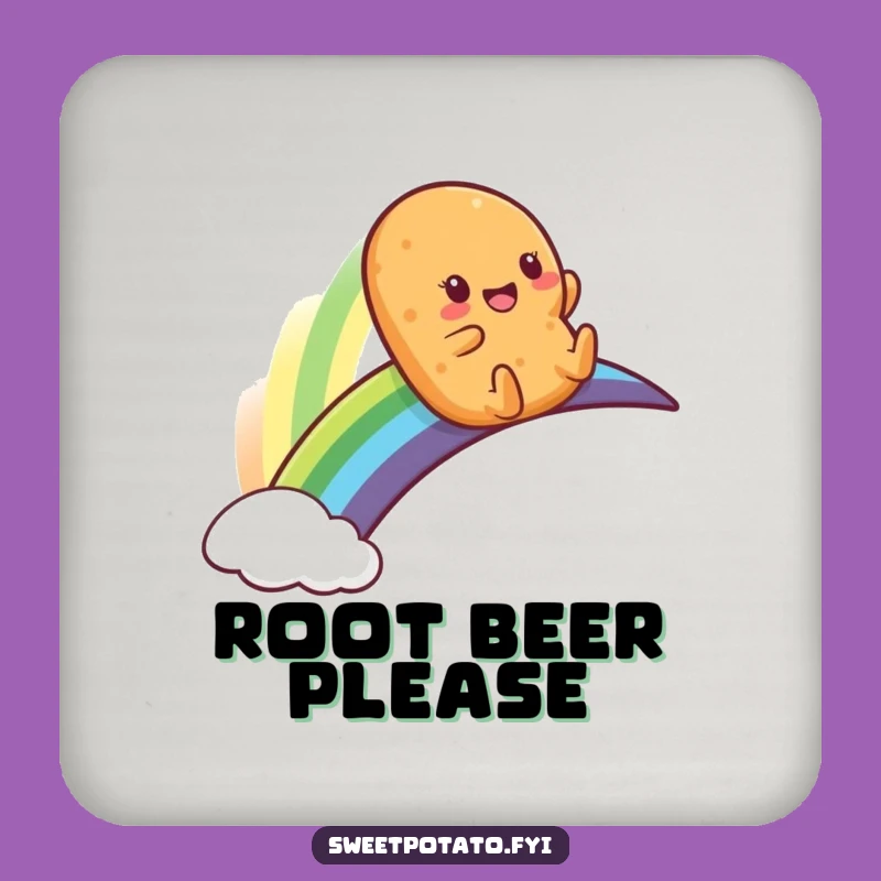 Funny Sweet Potato Rainbow Slide Coaster - Protect Surfaces with Humor
