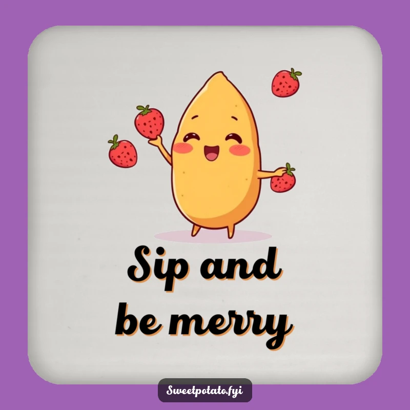 Funny Sweet Potato Juggle Coaster: Berry Protection, Cute Funny Gift