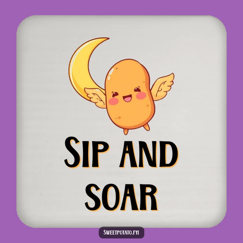 Funny Flying Sweet Potato Coaster: Spud Wings Moon Drink Protector, A Hilarious Funny Gift