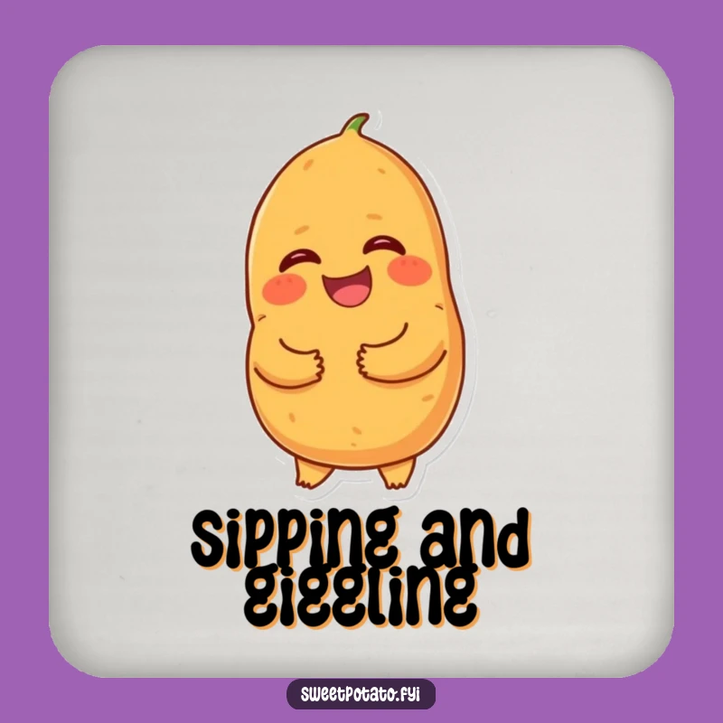 Funny Giggling Sweet Potato Coaster - Laughing Cartoon Protection