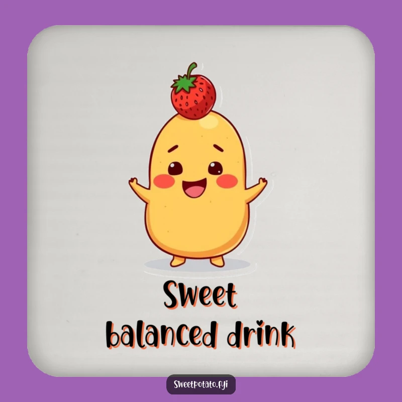 Funny Sweet Potato Strawberry Balance Coaster: Protect Surfaces with Playfulness, A Great Funny Gift
