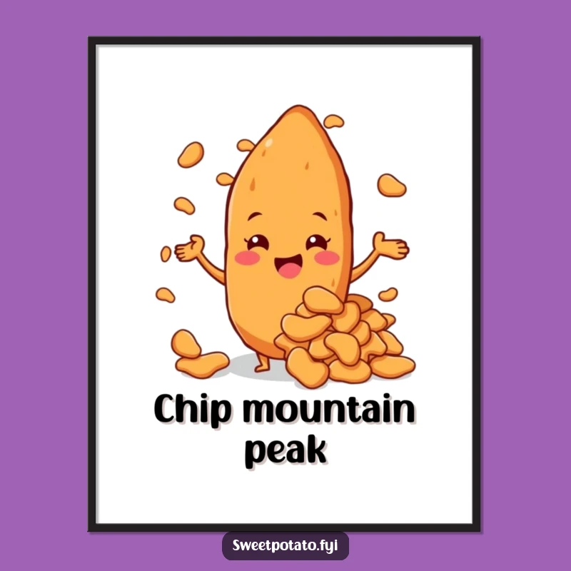 Funny Sweet Potato Chips Poster: Celebrate Spud Success on Your Walls