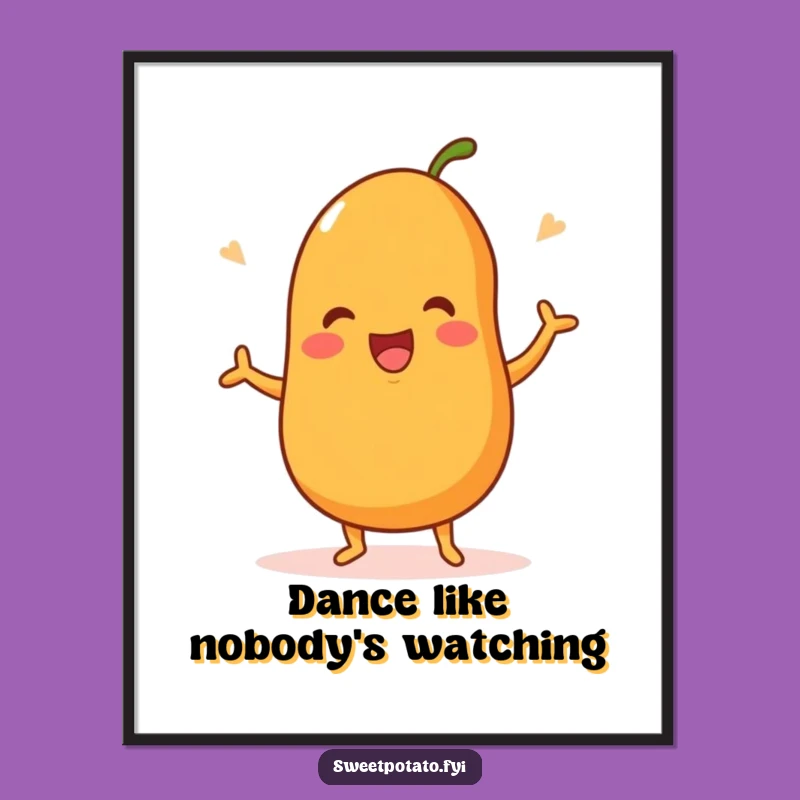 Funny Dancing Sweet Potato Poster - Decorate Your Walls with Joyful Moves!