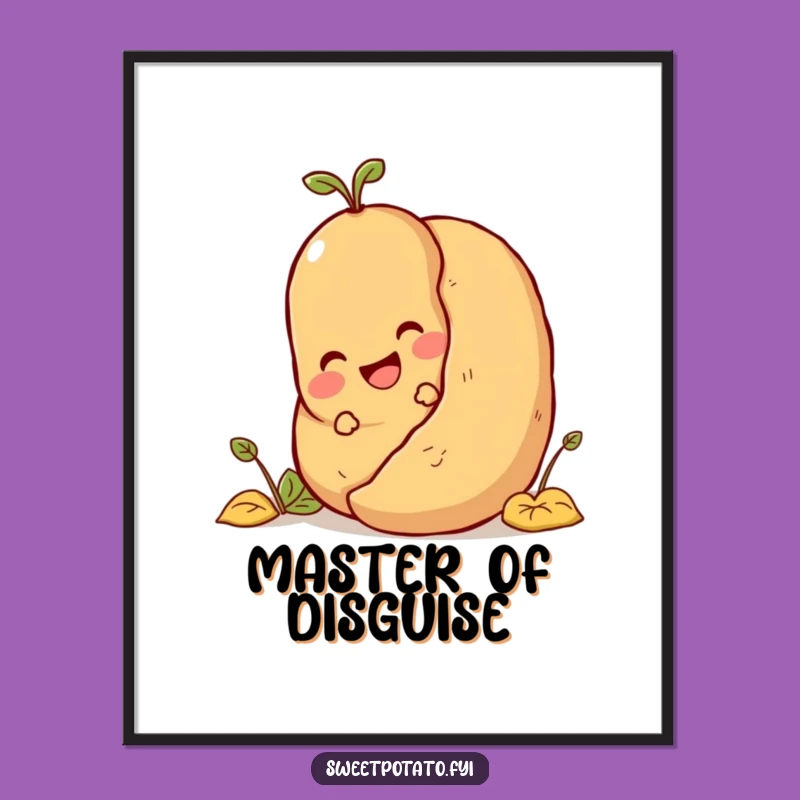 Funny Hide-and-Seek Poster: Delighted Spud Art, Hilarious Decor Gift