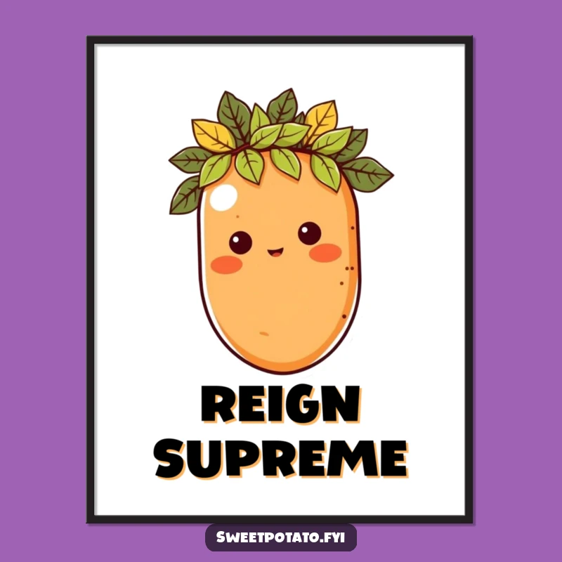 Funny Royal Sweet Potato Poster - Majestic Wall Art for Laughs!