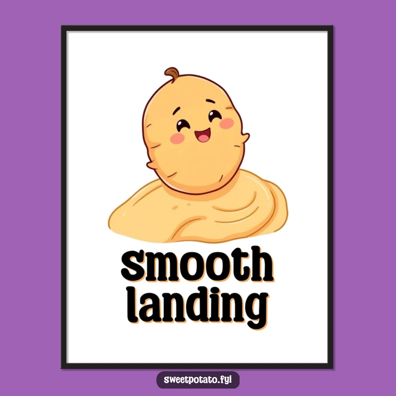 Funny Sweet Potato Hummus Roll Poster - Joyful Veggie Wall Art Gift