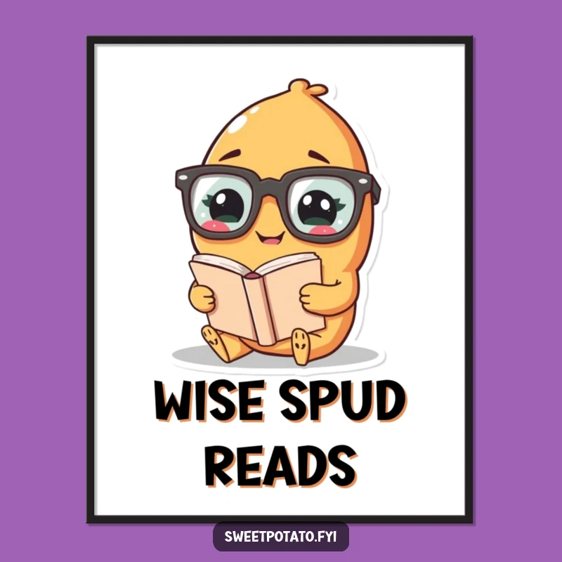 Funny Sweet Potato Scholar Poster: Intellectual Veggie Art for Your Wall