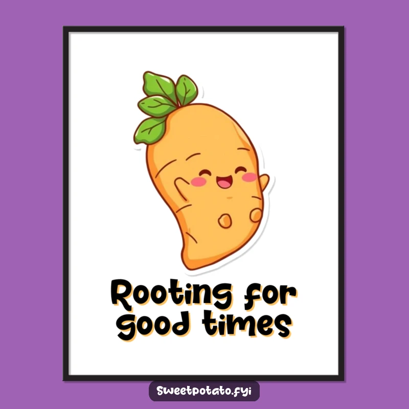 Funny Sweet Potato Root Rider Poster: Hilarious Veggie Art for Your Walls