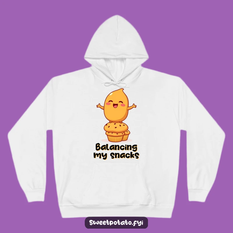 Funny Sweet Potato Hoodie: Cozy Up with a Laughing Balancing Character