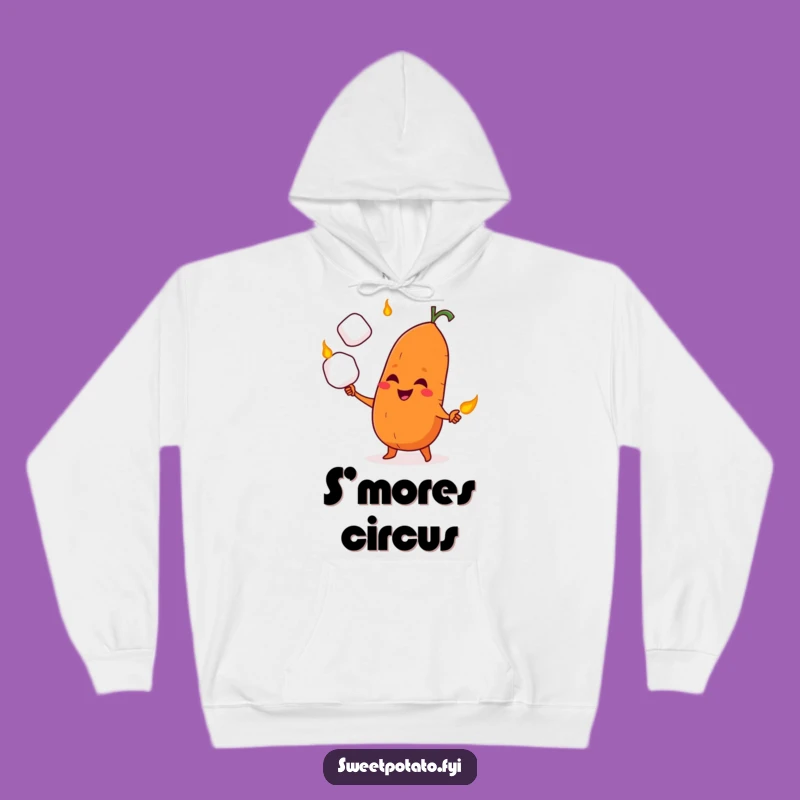 Funny Sweet Potato Marshmallow Juggler Hoodie - Cozy & Mischievous