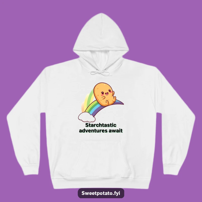 Funny Sweet Potato Rainbow Slide Hoodie - Cozy and Hilarious Veggie Apparel