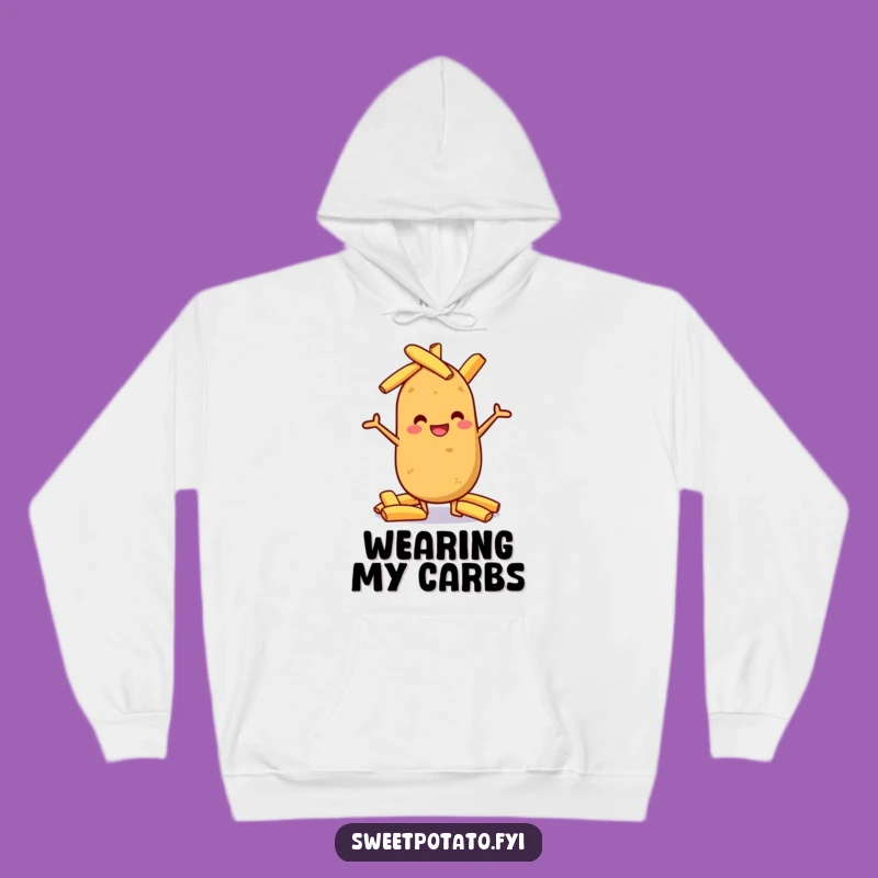 Funny Potato Wedge Hoodie: Cozy Grinning Spud Balance Champ Gift