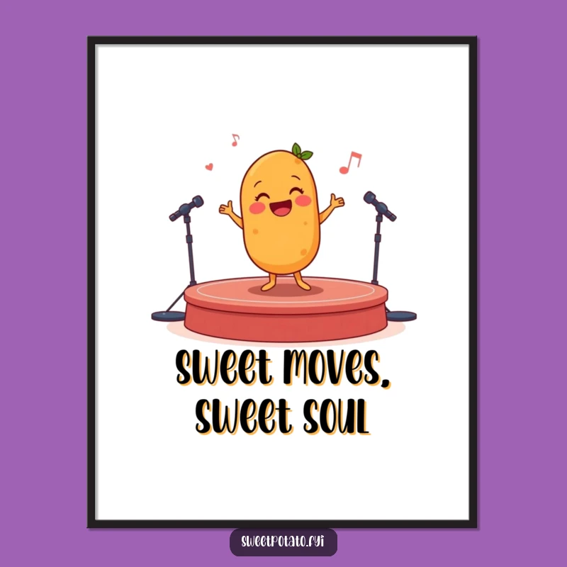 Free Printable Funny Wall Art: Sweet Potato Star's Joyful Jig!