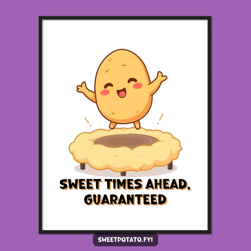 Free Printable Sweet Potato Bounce Art: Funny Downloadable Gift for Whimsical Room Decor