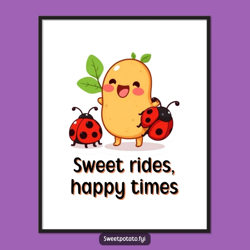Free Printable Sweet Potato Wall Art - Ladybug Ride Humorous Downloadable Decor