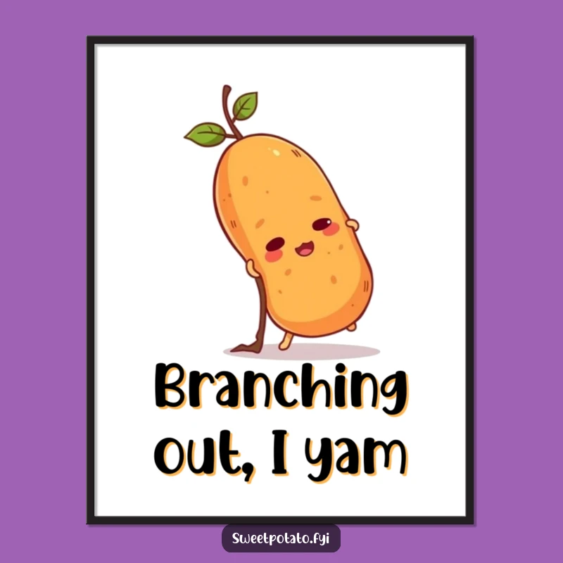 Free Printable Wall Art: Determined Sweet Potato Climb - Funny Home Decor Download!