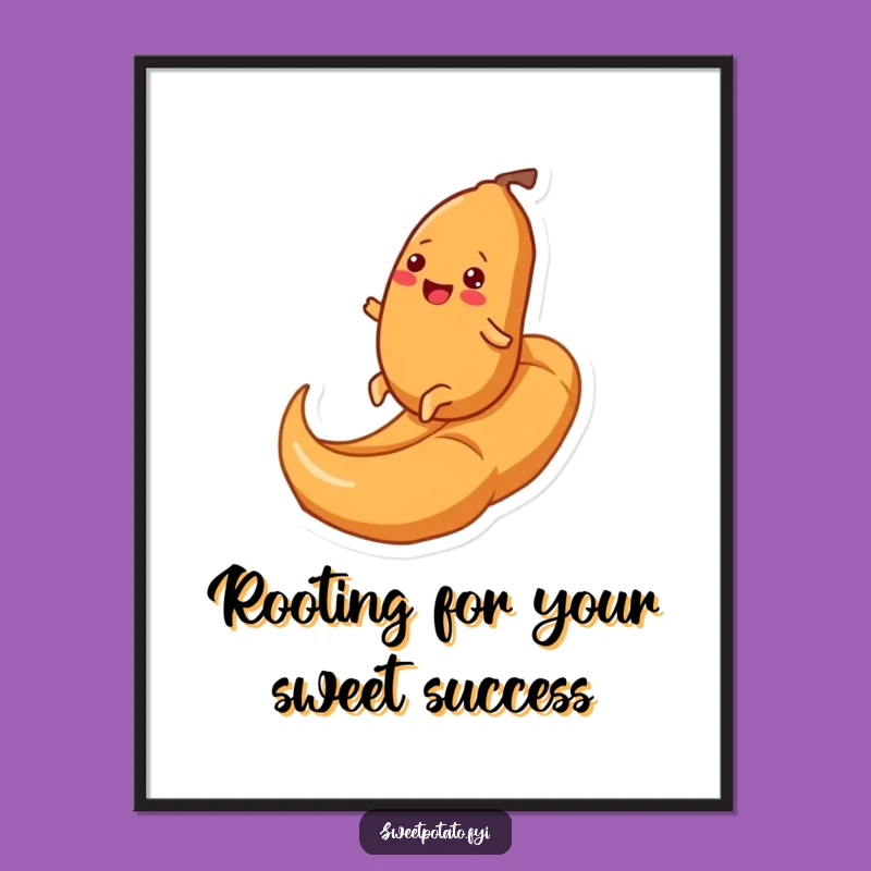 Free Printable Wall Art: Funny Sweet Potato's Caramel Climb - Hilarious Downloadable Decor