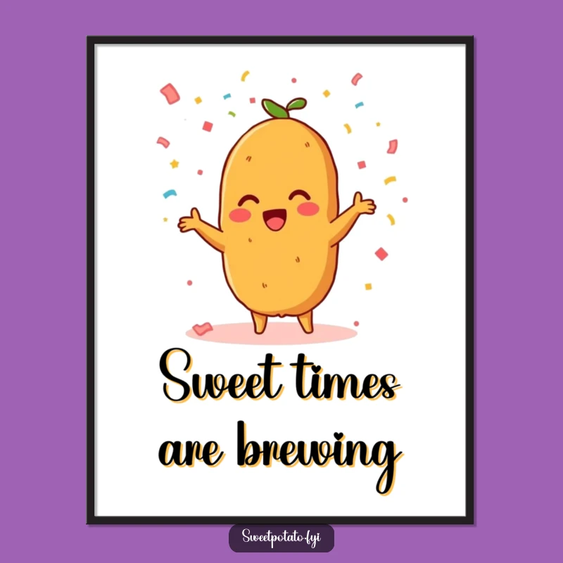 Free Printable Wall Art: Sweet Potato Confetti Fun - Funny Downloadable Art Gift