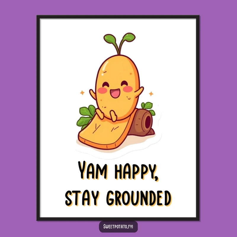 Free Printable Wall Art: Sweet Potato Yam Slide Thrill - Funny Downloadable Art Gift