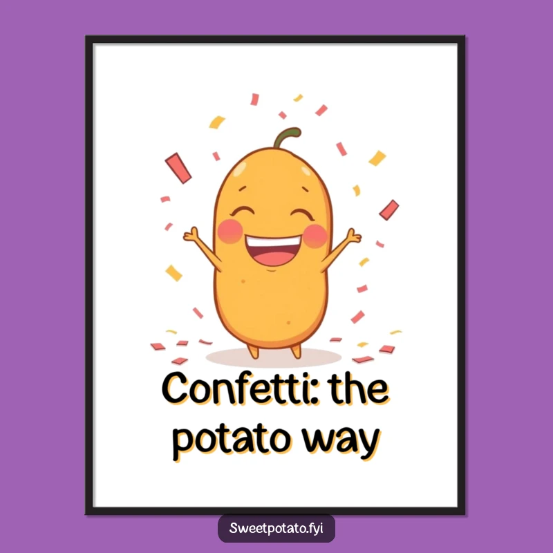 Funny Free Printable Sweet Potato Confetti Art: Joyful Celebration Downloadable Decor