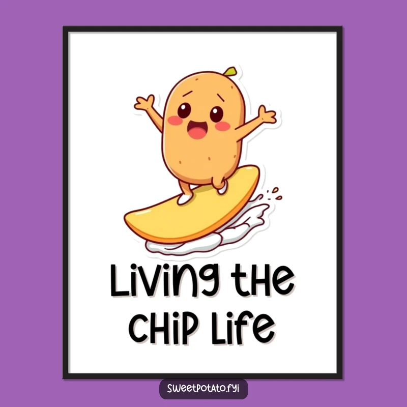 Funny Free Printable Wall Art: Sweet Potato Surfs for Your Decor!