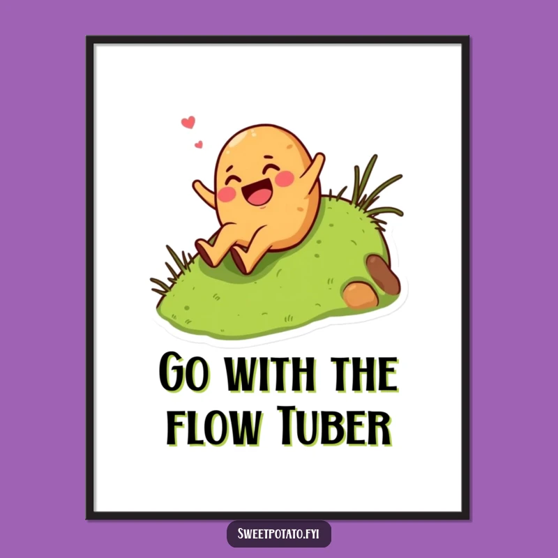 Free Printable Funny Sliding Sweet Potato Wall Art - Humorous Downloadable Decor