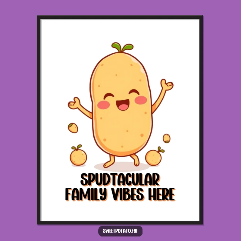 Free Printable Wall Art: Sweet Potato Dance Grooves - Funny Downloadable Art Gift