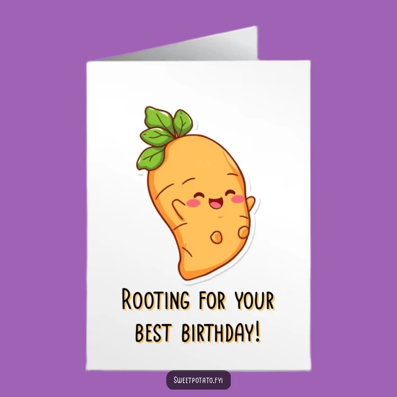 Free Printable Birthday Card: Delighted Sweet Potato Sliding Fun Downloadable Gift