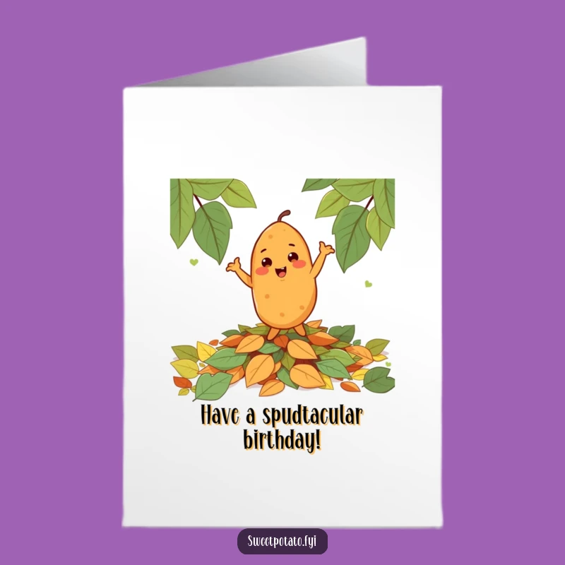 Free Printable Dancing Sweet Potato Birthday Card - Funny Downloadable Gift for Foodies