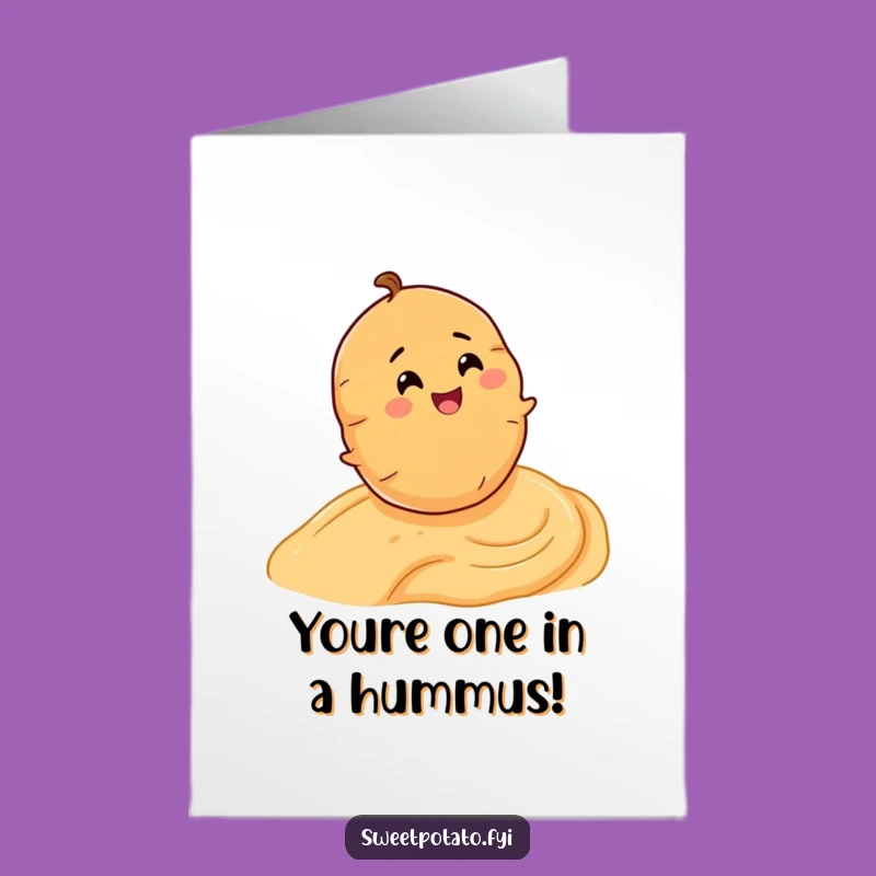 Free Printable Sweet Potato Hummus Roll Birthday Card - Funny Downloadable Gift