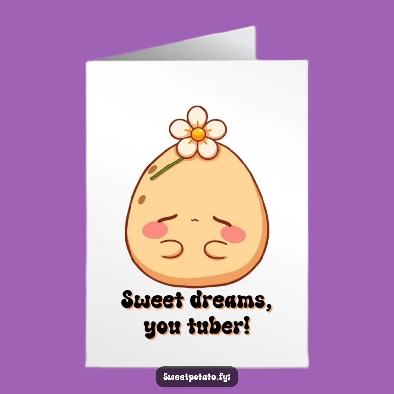 Free Printable Birthday Card: Cute Sweet Potato Nap - Funny Downloadable Gift!