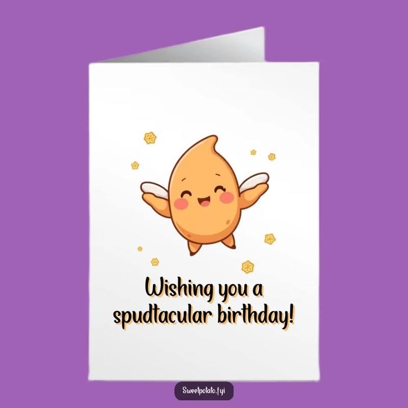 Free Printable Sweet Potato Birthday Card - Flying Joy Downloadable Gift
