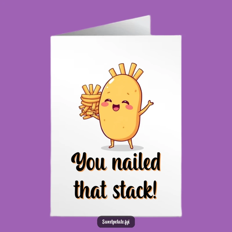 Awesome Free Printable Congrats Card: Sweet Potato's Fry Balancing Act!