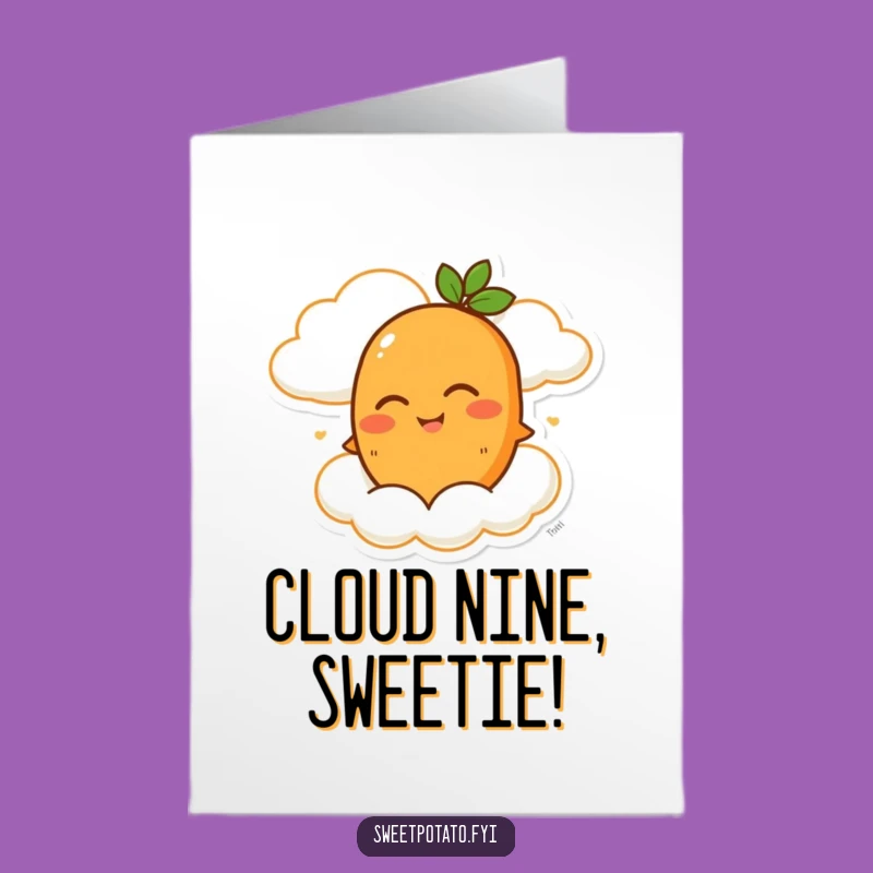 Free Printable Congrats Card: Sweet Potato Cloud Journey - Humorous Downloadable