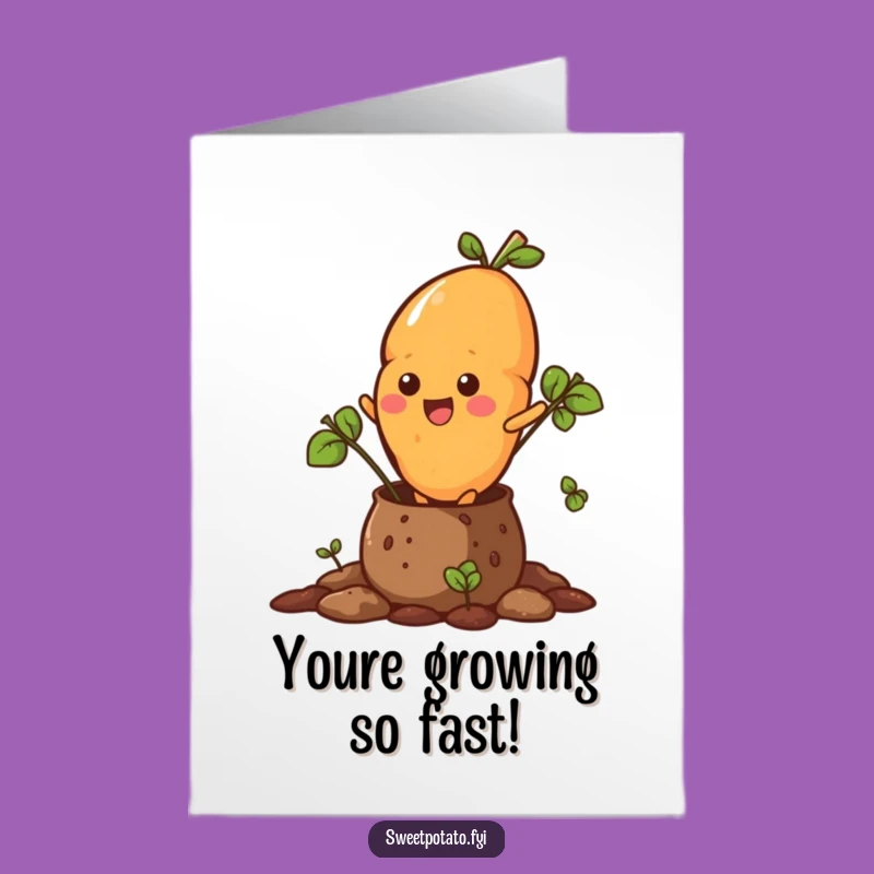 Free Printable Congrats Card: Bursting Sweet Potato - Grow Your Success Gift