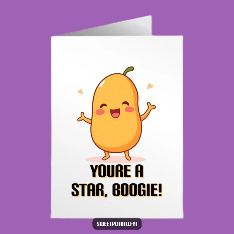 Free Printable Congrats Card: Happy Dance Sweet Potato, Downloadable Gift