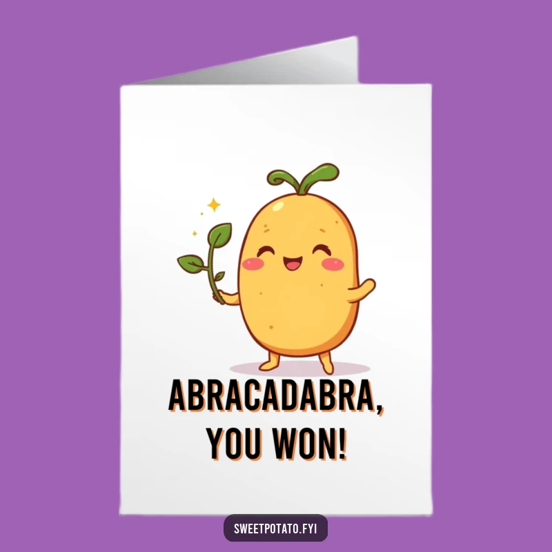 Free Printable Congrats Card: Sweet Potato Magical Achievement - Funny Downloadable Gift
