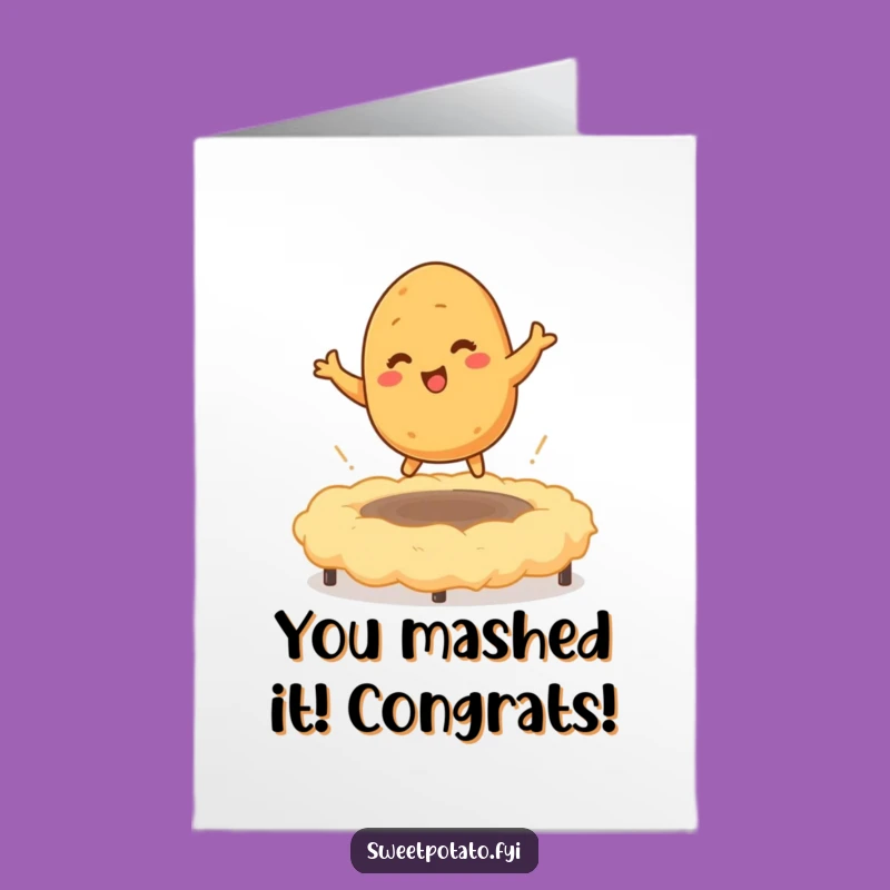 Free Printable Sweet Potato Congrats Card: Funny Downloadable Gift for Earthy Success