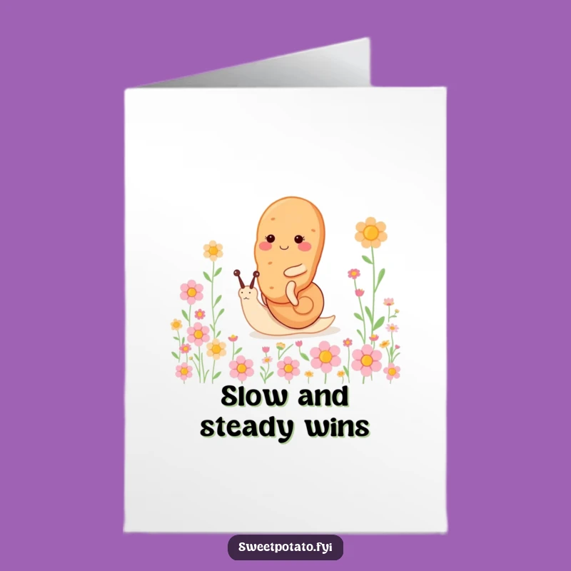Free Printable Whimsical Potato Congrats Card: Gentle Journey Downloadable Gift