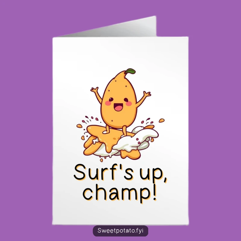 Free Printable Congrats Card: Gravy Wave Surfer - Humorous Downloadable