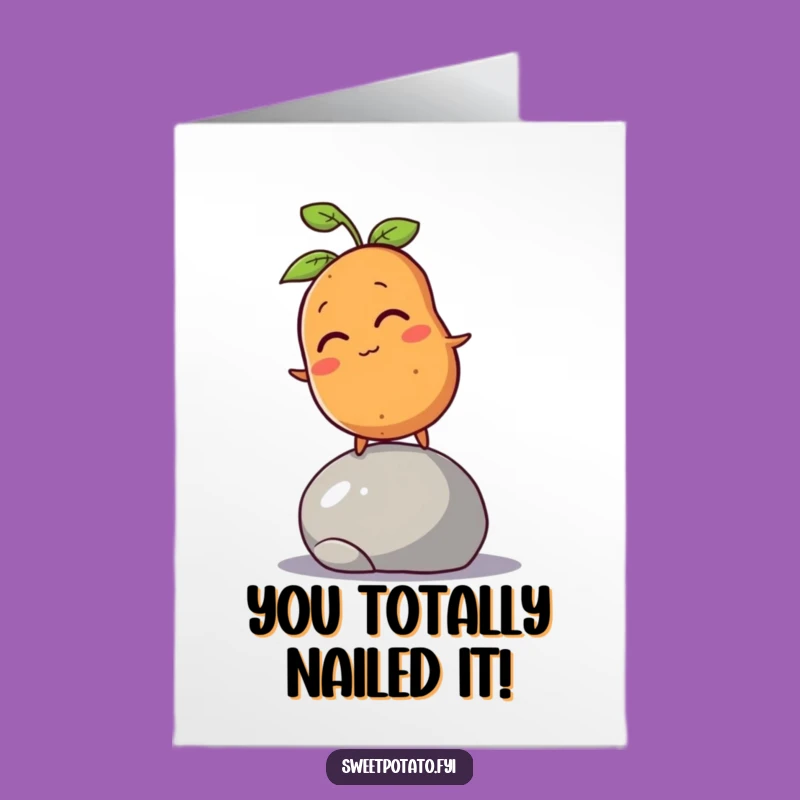 Witty Sweet Potato Free Printable Congratulations Card: Balancing Act Downloadable Gift